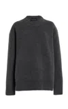 Brandon Maxwell The Joanna Classic Knit Cashmere Sweater In Grey