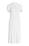 Brandon Maxwell The Joyce Pleated Midi Dress In White