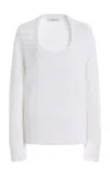 Brandon Maxwell The Jules Open-knit Sweater In White