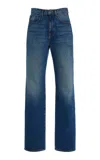 Brandon Maxwell The Julia Rigid High-rise Straight-leg Jeans In Dark Wash