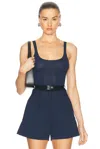 Brandon Maxwell Julia Scoop-neck Knit Tank Top With Turnlock Belt