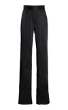 Brandon Maxwell The Kaia Satin Straight-leg Pants In Black