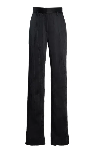 Brandon Maxwell The Kaia Satin Straight-leg Pants In Black