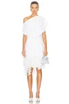 Brandon Maxwell Kayla Draped Petal-frill Mini Dress