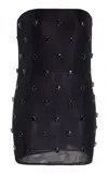 Brandon Maxwell The Kayla Petal-embroided Mini Dress In Black