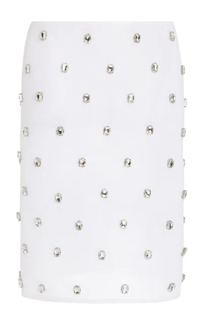 Brandon Maxwell The Kayla Petal-embroided Mini Skirt In White