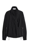 Brandon Maxwell The Keir Draped Poplin Jacket In Black