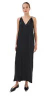 Brandon Maxwell The Keke Embellished Crinkled-satin Midi Dress In Black