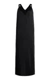 Brandon Maxwell The Keke V-neck Midi Dress In Black