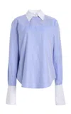 Brandon Maxwell The Keller  Button-down Cotton Shirt In Blue
