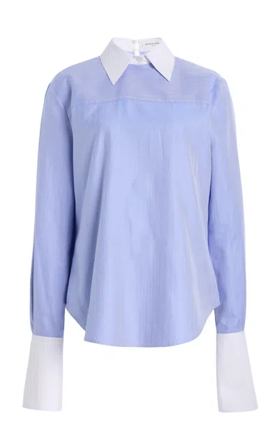 Brandon Maxwell The Keller  Button-down Cotton Shirt In Blue