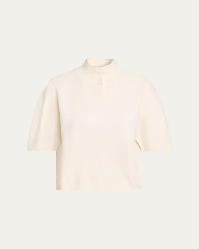 Brandon Maxwell The Kinley Cashmere Cropped Sweater In White