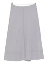 Brandon Maxwell Knox Striped Low-slung Midi Circle Skirt In Gray