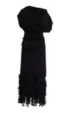 Brandon Maxwell The Lainey Hem-embroided Asymmetric Cotton Dress In Black
