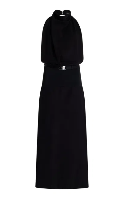 Brandon Maxwell The Larissa Backless Midi Dress In Black