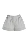 Brandon Maxwell The Mabel Pintucked Cotton Shorts In Gray