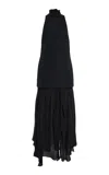 Brandon Maxwell The Leonie Bias-cut Crepe Maxi Dress