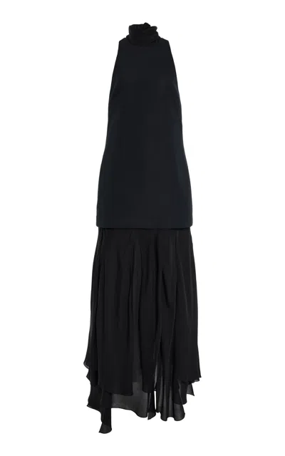 Brandon Maxwell The Leonie Bias-cut Crepe Maxi Dress