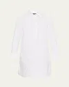Brandon Maxwell The Lola Polo Tunic Shirt Dress In White