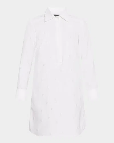 Brandon Maxwell The Lola Polo Tunic Shirt Dress In White