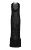 Brandon Maxwell The Beatrix Bauble-trimmed Knit Maxi Dress In Black