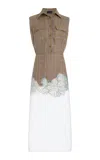 Brandon Maxwell The Lucille Dress Embroidered Plaid-organza Midi Dress