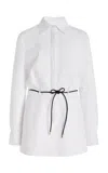 Brandon Maxwell The Lula Cotton Mini Shirt Dress In White