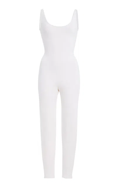 Brandon Maxwell The Maddie Knit Catsuit In White