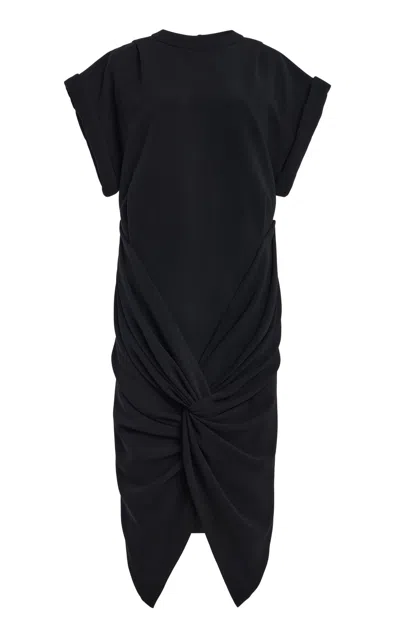 Brandon Maxwell The Maddox Draped T-shirt Dress In Black