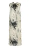 Brandon Maxwell The Margaux Draped Silk Sheath Midi Dress In White