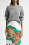 Brandon Maxwell The Maris Cashmere Rib Sweater In Gray