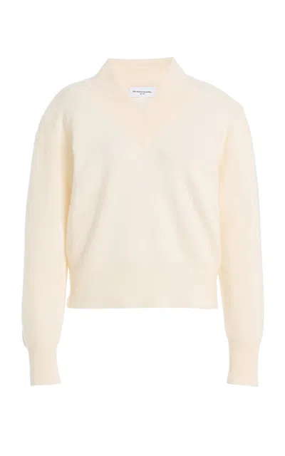 Brandon Maxwell The Maris Lightweight Cashmere Sweater In White