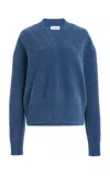 Brandon Maxwell The Maris  Ribbed Cashmere Sweater In Blue