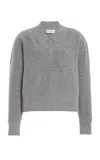 Brandon Maxwell The Maris  Ribbed Cashmere Sweater In Gray