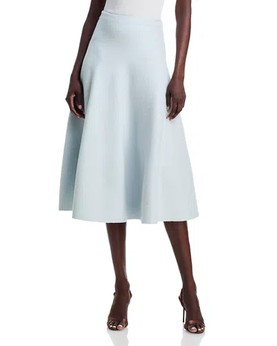 Brandon Maxwell The Miller Structured Wool Knit Skirt In Blue