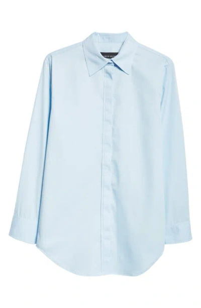 Brandon Maxwell The Mira Boyfriend Split Back Button-up Shirt In Sky Blue
