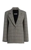 Brandon Maxwell The Nell Single-breasted Virgin Wool Blazer In Plaid