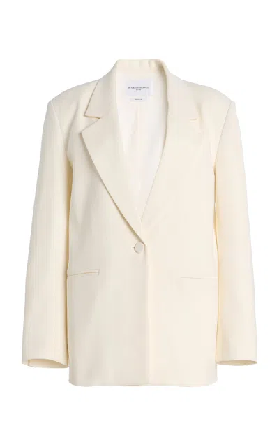 Brandon Maxwell The Nell Single-breasted Wool-blend Blazer In Ivory