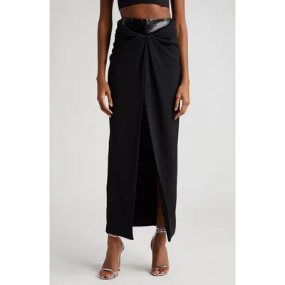 Brandon Maxwell The Nora Draped Mixed Media Skirt In Black