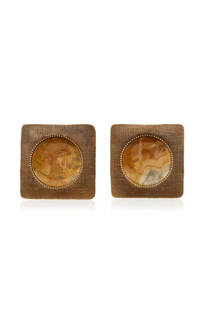 Brandon Maxwell The Odette Art Deco Stone Earring In Neutral