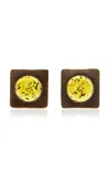 Brandon Maxwell The Odette Art Deco Stone Earring In Yellow