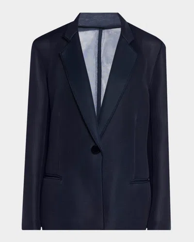 Brandon Maxwell The Pearl Double Breasted Fitted Jacket In Navy
