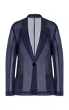 Brandon Maxwell The Pearl Double Breasted Jacket In Navy
