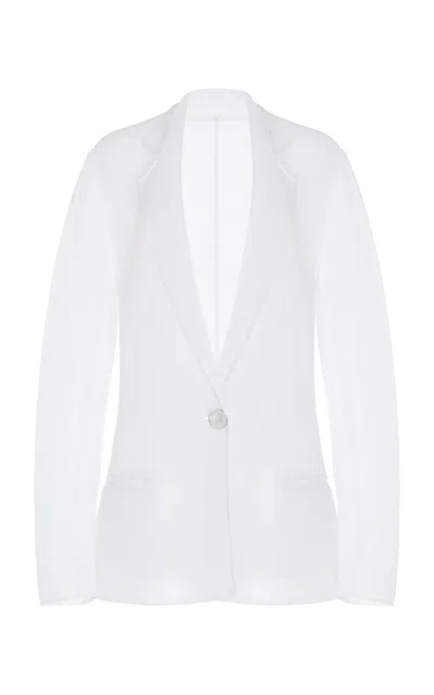 Brandon Maxwell The Pearl Double Breasted Jacket In White