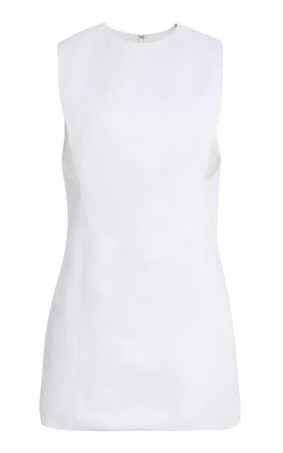 Brandon Maxwell The Perry Cutout-sleeve Cotton Mini Shift Dress In White