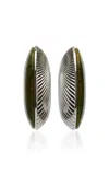 Brandon Maxwell The Petra Fluted Large Earrings In Green