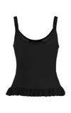 Brandon Maxwell The Phoebe Ruffled Cashmere Tank Top In Black