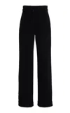 Brandon Maxwell The Phoenix Belted Wool Tailoring Wide-leg Pants In Black