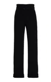 Brandon Maxwell The Phoenix Belted Wool Tailoring Wide-leg Pants In Black,white
