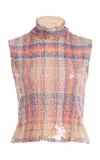 Brandon Maxwell The Piper  Paillette Mock Neck Tank Top In Multi
